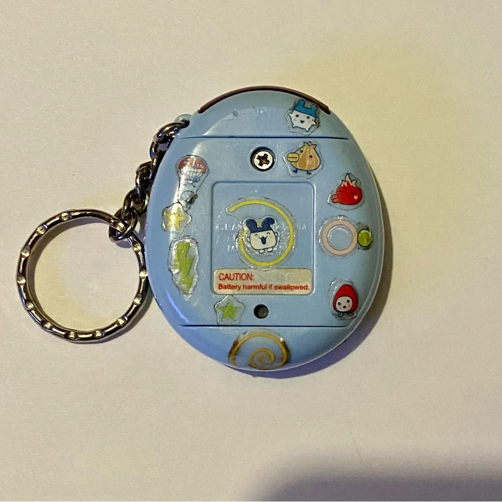 Tamagotchi Connection V1 2004 Flat Pastel Baby Blue W/ Original Stickers